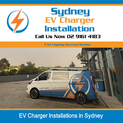 White van at residential EV charger installation in Sydney
